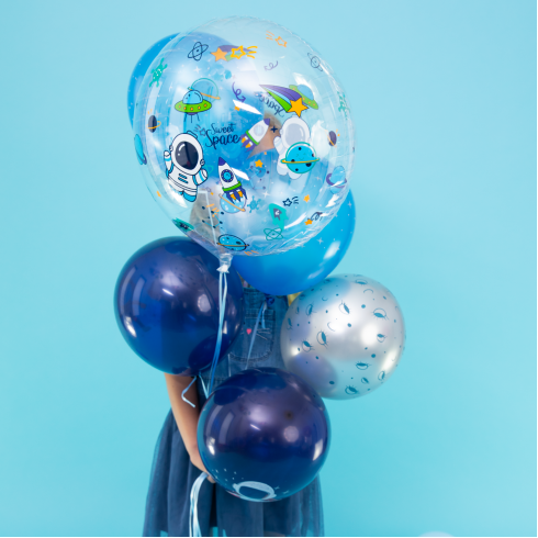 Prozoren okrogel balon Vesolje 45 cm
