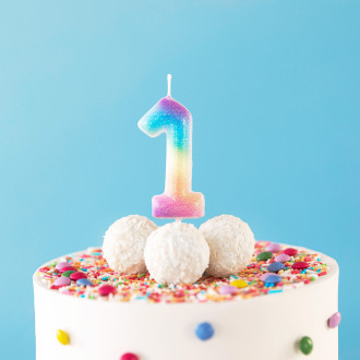 Rojstnodnevna svečka barvna številka 1