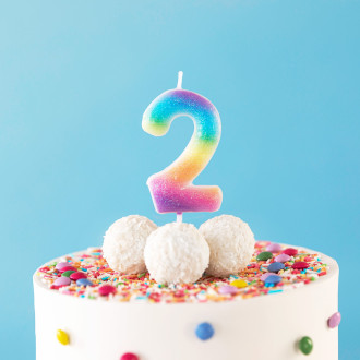 Rojstnodnevna svečka barvna številka 2