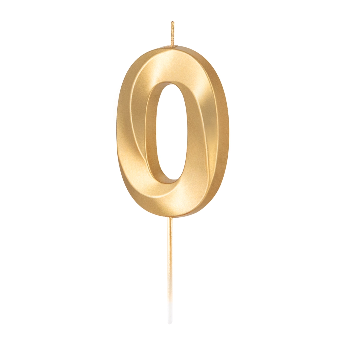 Lumânare metalizată aurie cifră 0