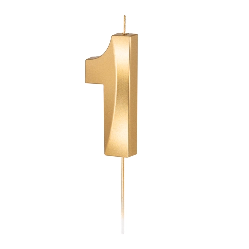 Lumânare aurie metalică cifră 1