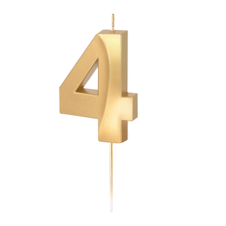 Sveča zlata metalik številka 4