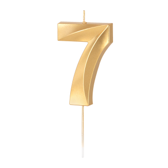 Zlata kovinska sveča številka 7