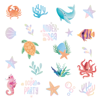 Pralna tetovaža Ocean, 21 kosov