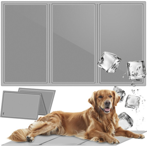 Chladiaca gélová podložka pre zvieratá 90x50cm, sivá