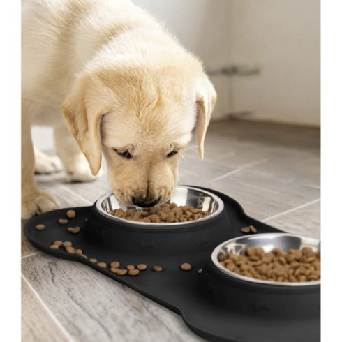 Dvojitá miska pre psa a mačku, protišmyková