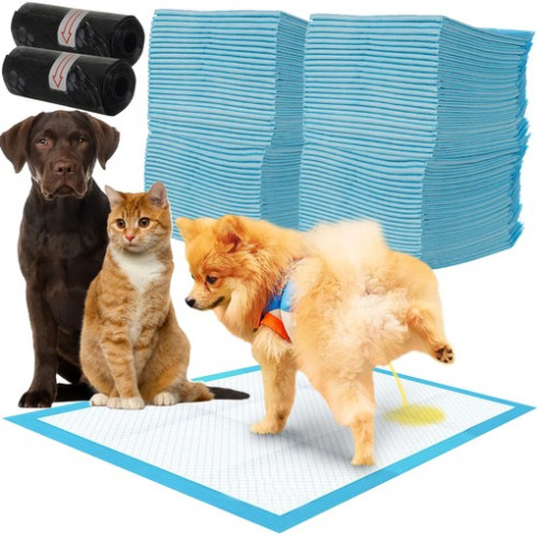 Hygienické absorpční podložky pro zvířata, 100 ks + sáčky