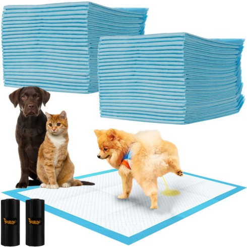 Hygienické absorpčné podložky pre zvieratá 60x90 cm, 50 ks + tašky
