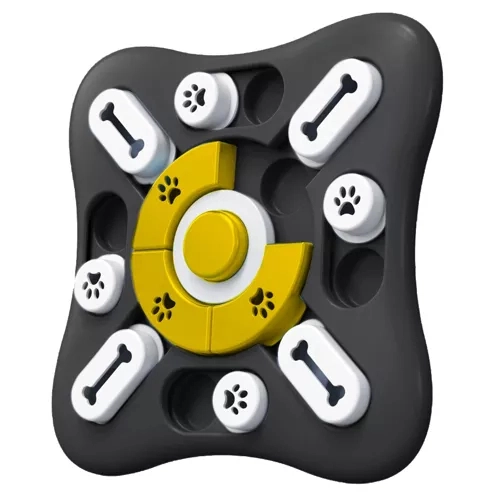 Interaktivní hračka pro psy na pamlsky, černo-žlutá