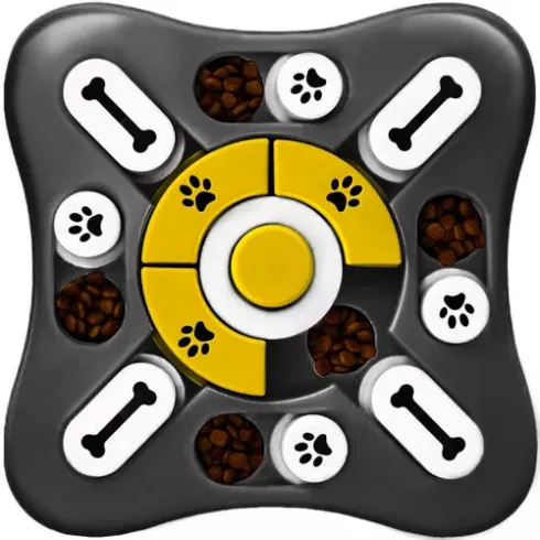 Interaktívna hračka pre psov na maškrty, čierno-žltá