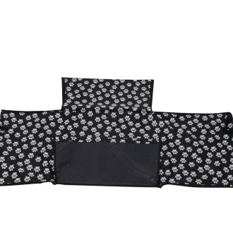 Podložka do auta pre psa - vzor labka, čierna