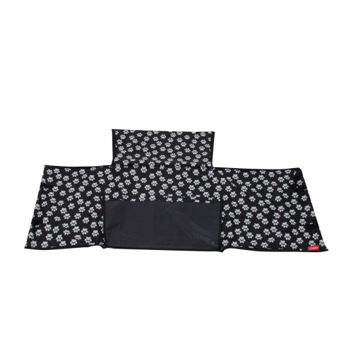 Podložka do auta pre psa - vzor labka, čierna