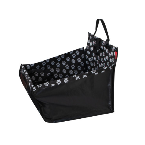 Podložka do auta pre psa - vzor labka, čierna