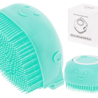 Silikónová kefa s dávkovačom na umývanie psov a mačiek - tyrkysová