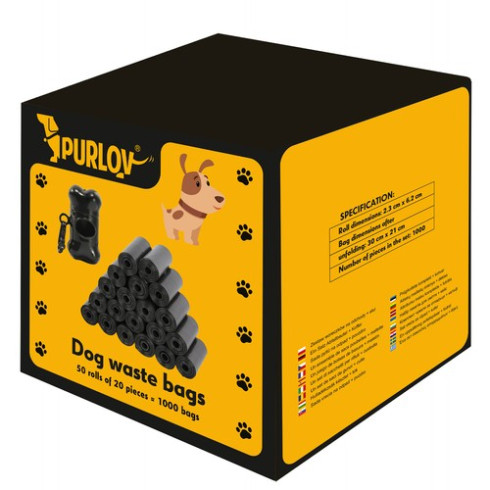 Vrecká na psie exkrementy 1000 ks + púzdro
