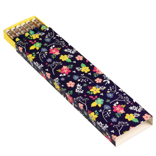 Tužky s gumou - květinový motiv, set 6 ks