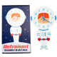 Detské drevené nástenné hodiny - Astronaut 37,5 cm