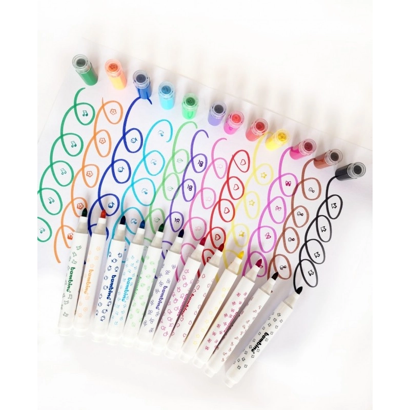 Fixy s pečiatkami  - 12 farieb