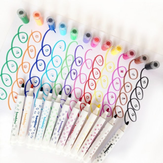 Fixy s pečiatkami  - 12 farieb