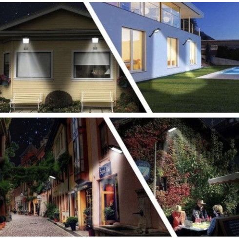 Nástenná solárna lampa 240 LED so senzorom pohybu