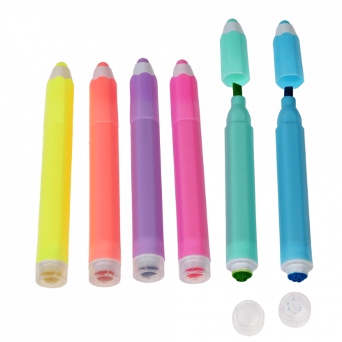 Sada zvýrazňovačů s razítkem Butterfly Garden - 6 ks