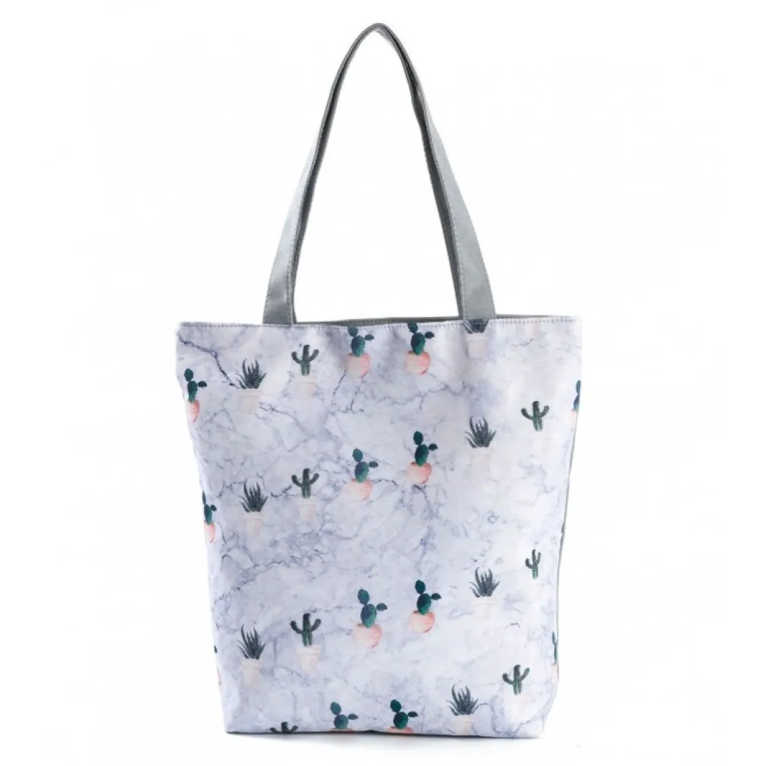 Veľká plážová taška s potlačou Kaktusy