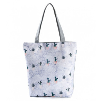 Veľká plážová taška s potlačou Kaktusy