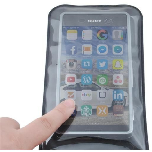 Vodeodolné púzdro na telefón - čierne