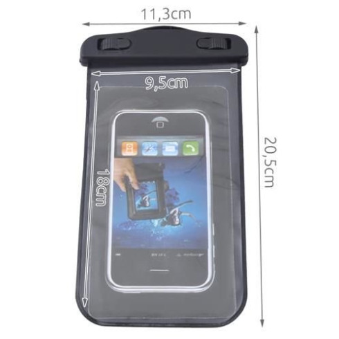 Vodeodolné púzdro na telefón - čierne