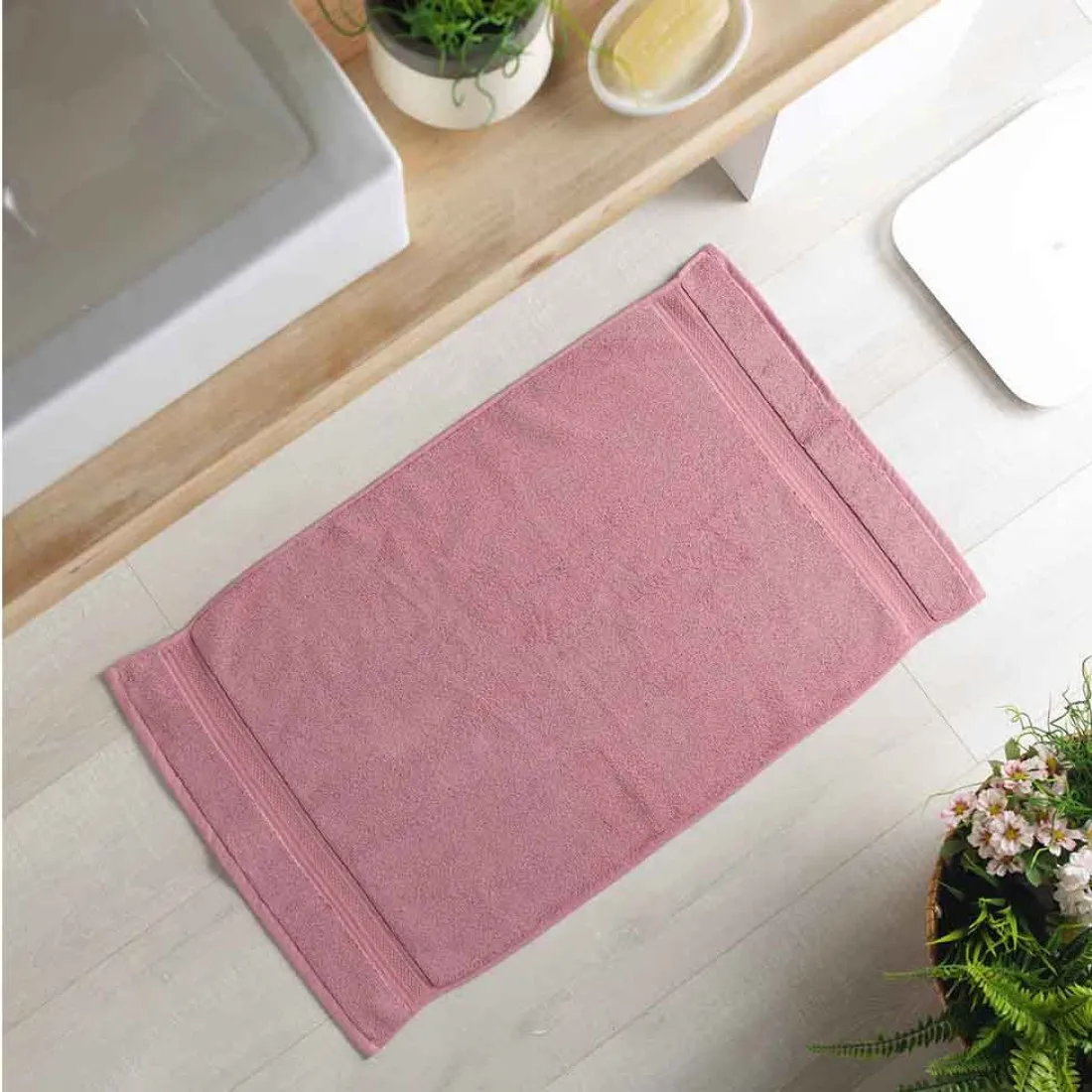 Kobereček - předložka do koupelny DYWANIK COLORS, růžová 50 x 85 cm