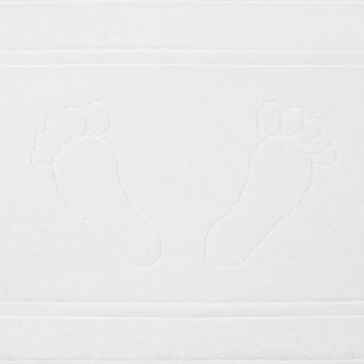 Kúpeľňový koberček Sammy z bavlny - biely