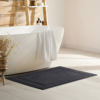 Kúpeľňový koberček Sammy z bavlny - čierny