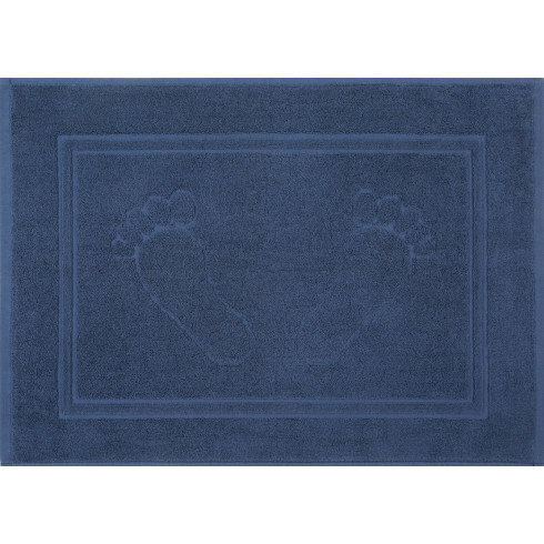 Kúpeľňový koberček Sammy z bavlny - modrý