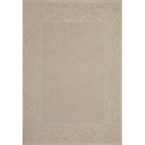 Kúpeľňový koberec zdobený geometrickým vzorom 50x70 cm - bežový