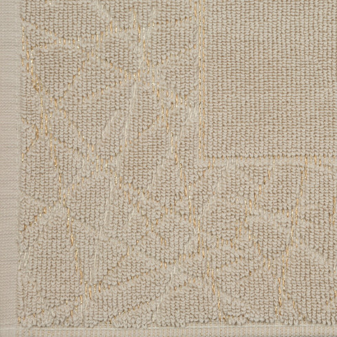 Kúpeľňový koberec zdobený geometrickým vzorom 50x70 cm - bežový