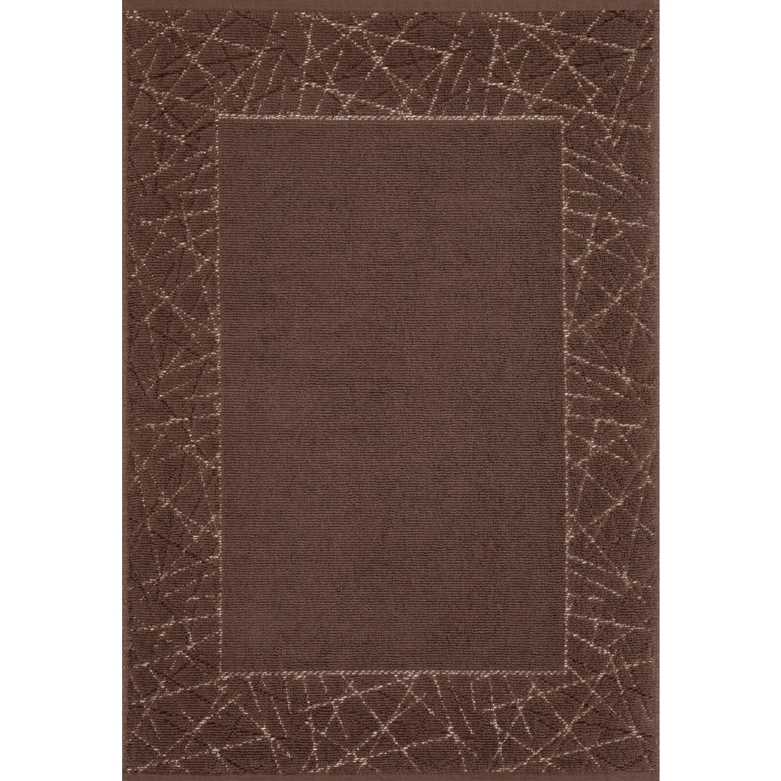 Kúpeľňový koberec zdobený geometrickým vzorom 50x70 cm - hnedý