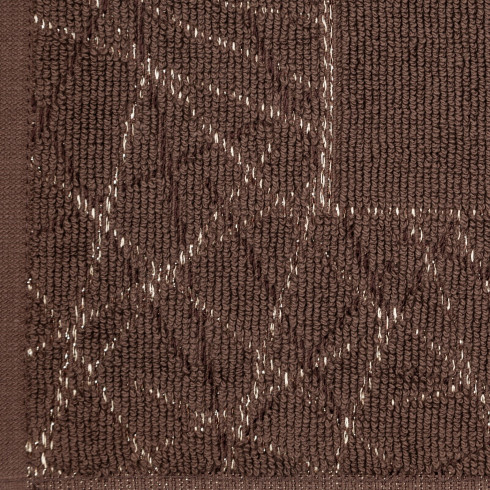 Kúpeľňový koberec zdobený geometrickým vzorom 50x70 cm - hnedý