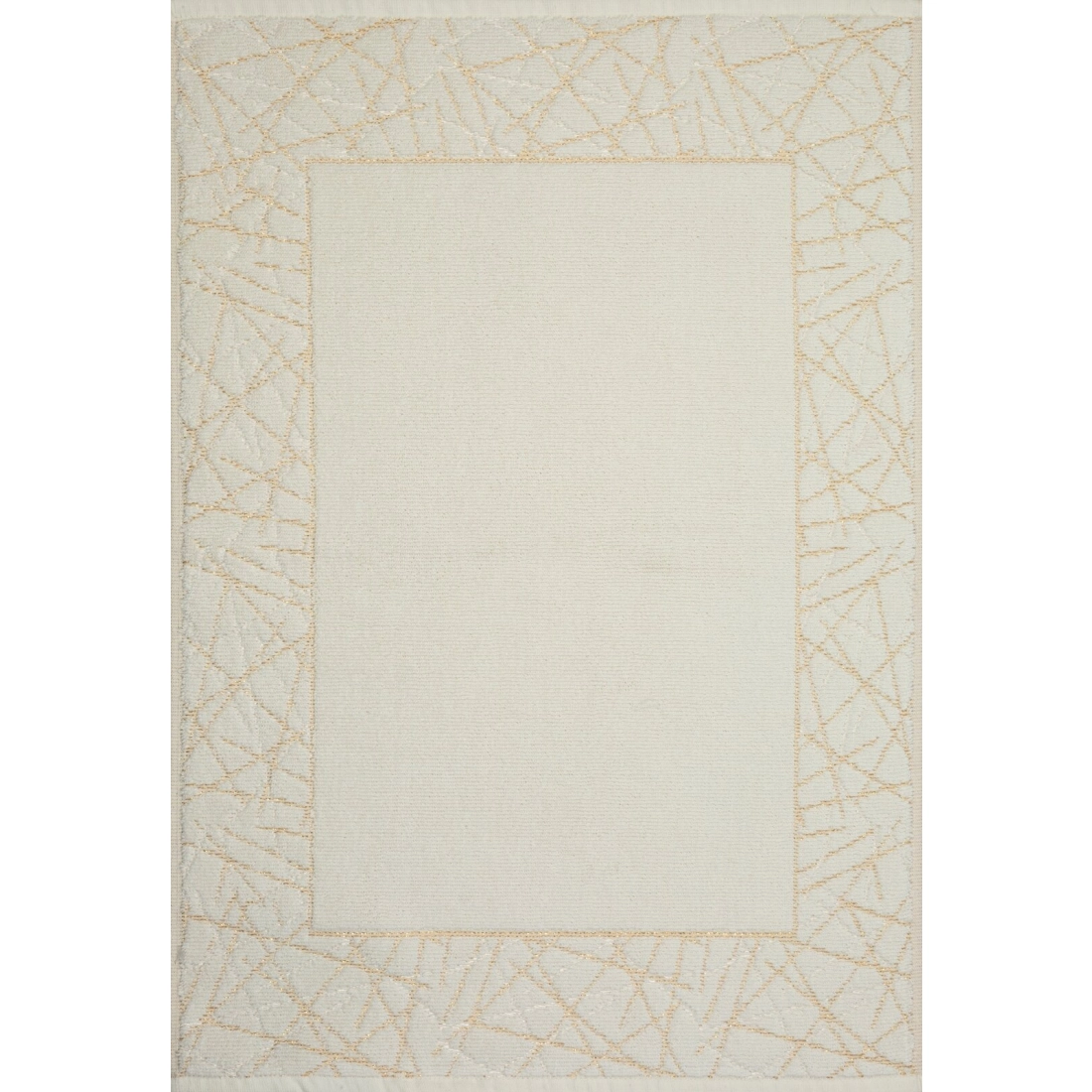 Kúpeľňový koberec zdobený geometrickým vzorom 50x70 cm - krémový