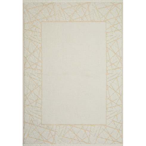 Kúpeľňový koberec zdobený geometrickým vzorom 50x70 cm - krémový