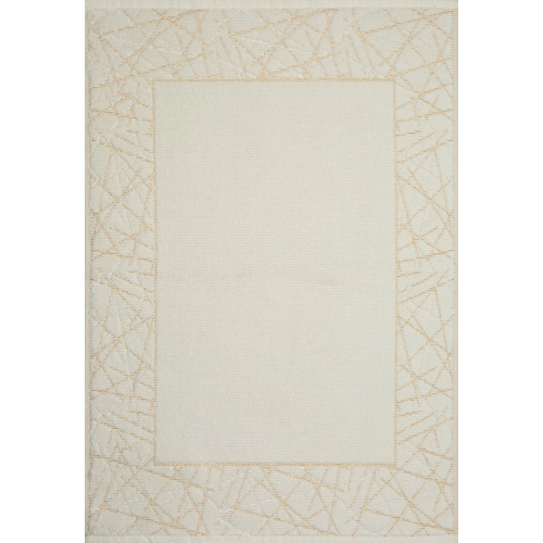 Kúpeľňový koberec zdobený geometrickým vzorom 50x70 cm - krémový