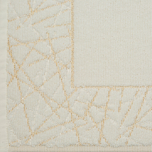 Kúpeľňový koberec zdobený geometrickým vzorom 50x70 cm - krémový