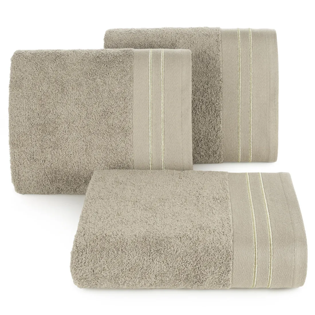 Luxusné bavlnené uteráky Olivia sada 3 ks - 30x50 cm bežové