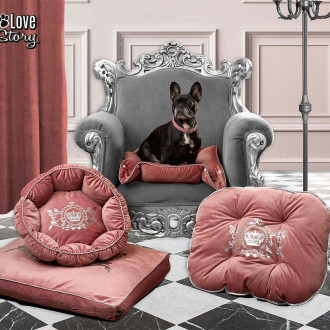 Pelech pre psa LOVE STORY LUXURIOUS - púdrovo ružový 60x45 cm