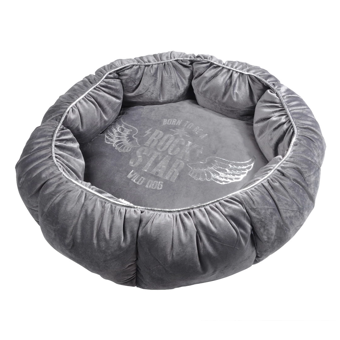 Pelíšek pro psa LOVE STORY LUXURIOUS - šedý 48 cm