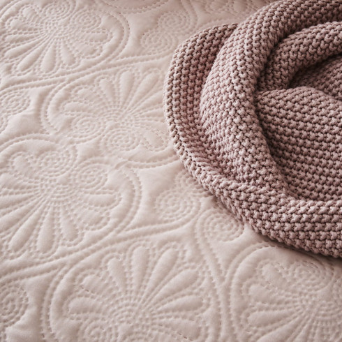 Prehoz na posteľ Leila - púdrovo ružový 170x210 cm