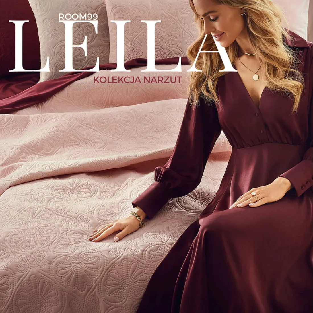 Prehoz na posteľ Leila - púdrovo ružový 170x210 cm