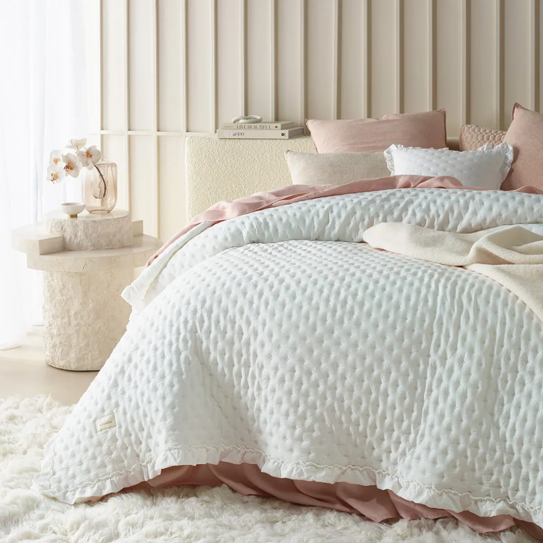 Přehoz na postel Molly - bílý 220x240 cm