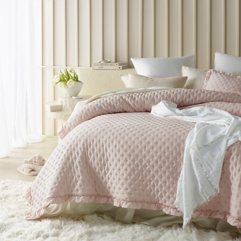Přehoz na postel Molly - pudrově růžový 220x240 cm