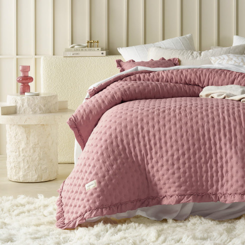 Prehoz na posteľ Molly - ružový 240x260 cm