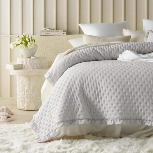 Přehoz na postel Molly - světle šedý 240x260 cm